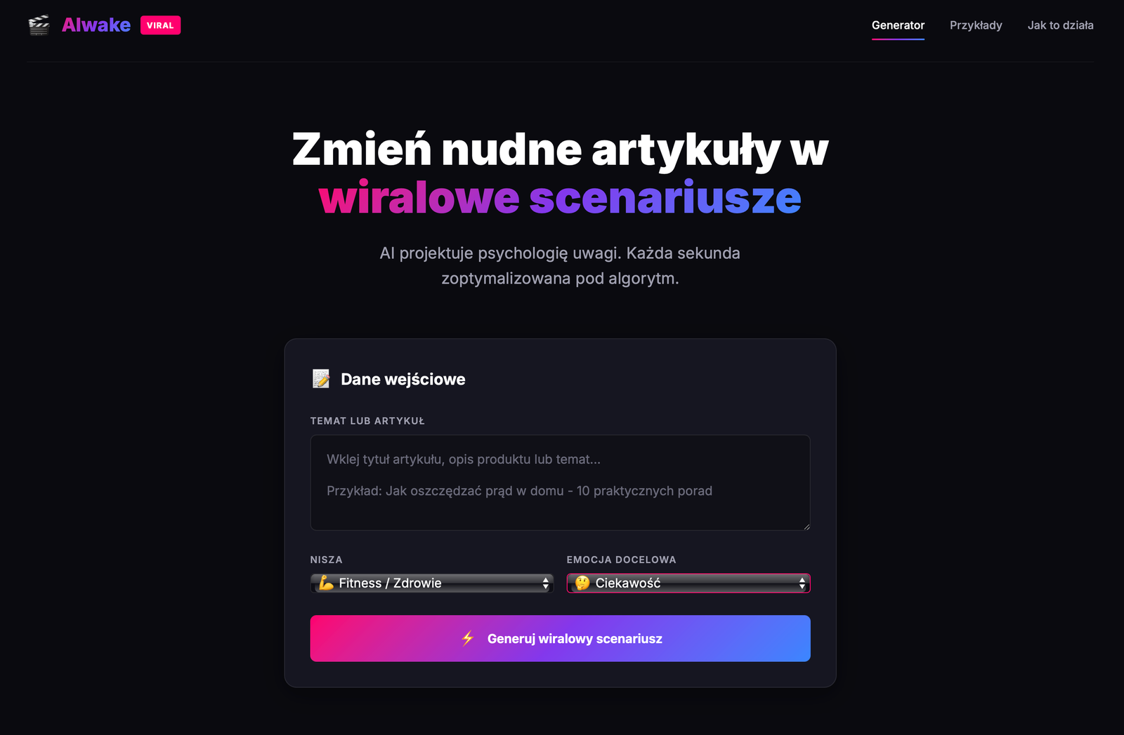 Intuitive generation dashboard